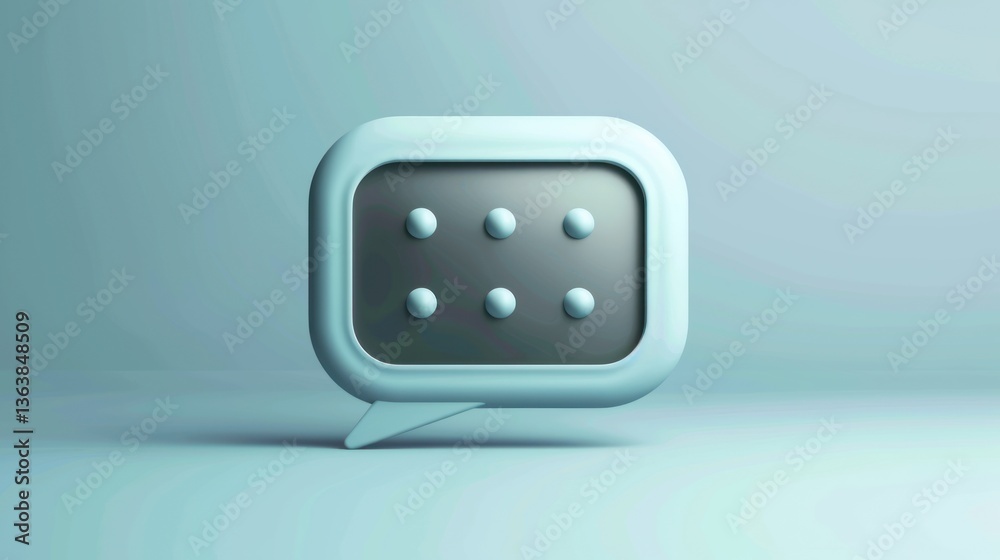Abstract 3D Chat Bubble with Dots Modern Design for Communication and Technology Concepts Abstract 3D Chat Bubble with Dots Modern Design for Communication and Technology Concepts