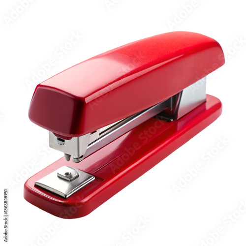 red stapler isolated on white background