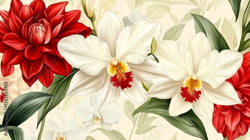 TexturesBackgrounds Vintage Floral Overview Style Muted photo