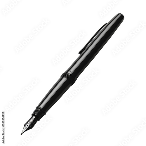 A classic black ink pen isolated on transparent background photo