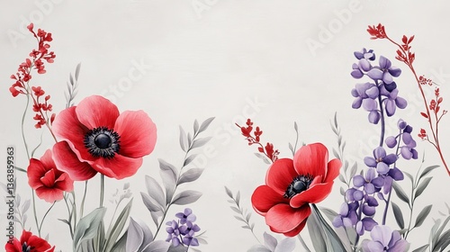 Moonlight Whimsical Floral View Style Gray Soft Design