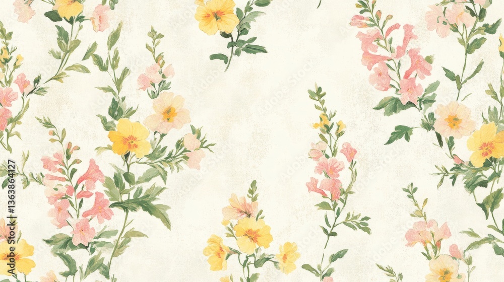 Obraz premium NatureFlorals Vintage Floral Overview Vines Canvas
