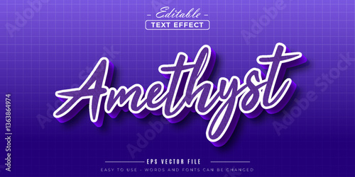 Amethyst text style, editable text effect.