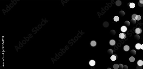Obraz na płótnie White bokeh, blurred background with sparkling lights, blurry glitter effect. Bright soft abstract background. Vector illustration. w salonie