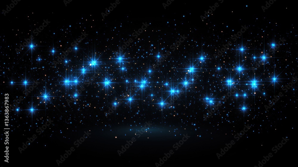 Fototapeta premium Celestial Dance: A Symphony of Blue Stars