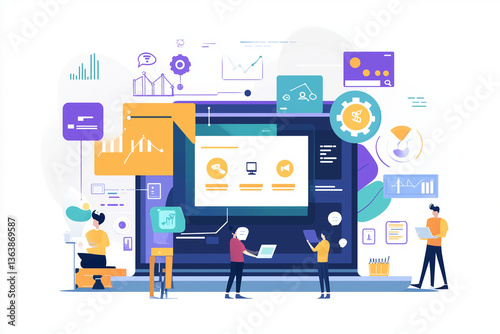 Wallpaper Mural set of business people icons  Torontodigital.ca