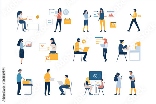 set of business people icons 