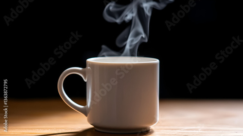 Coffee Mug Steam rising from the hot liquid