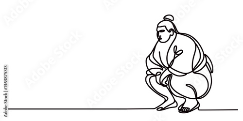 Sumo Wrestlers in Traditional Stance