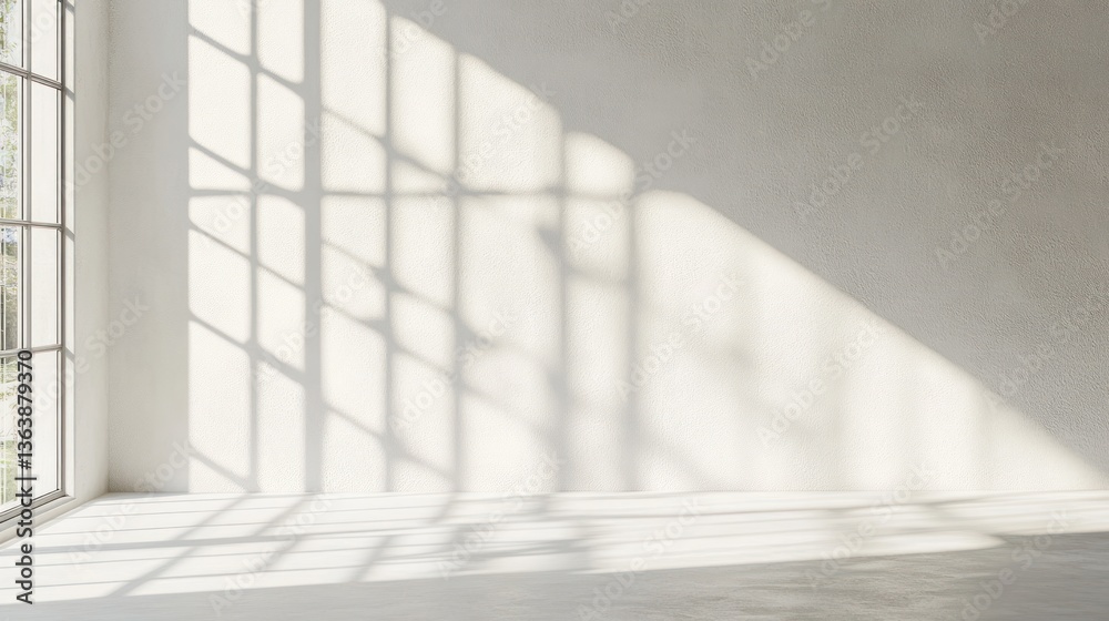 Obraz premium Minimalist Room with Sunlight Shadows