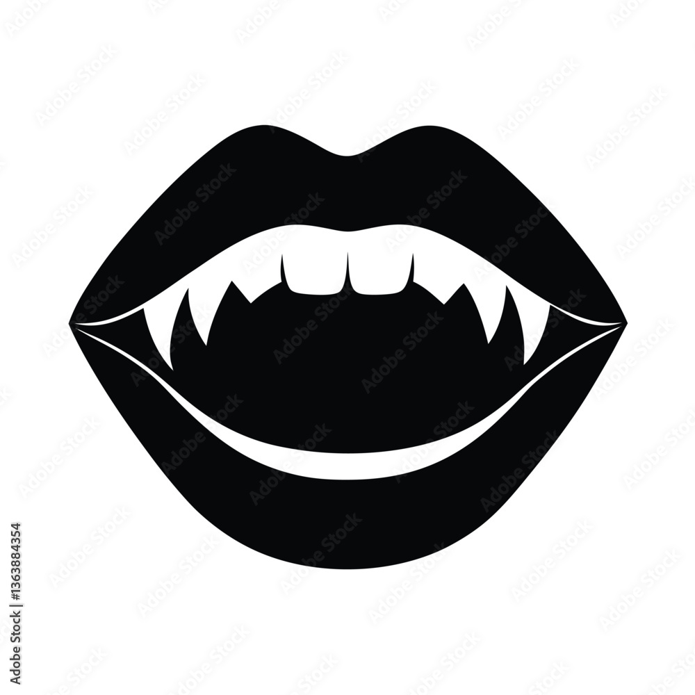 Mouth vector silhouette Mouth vector silhouette