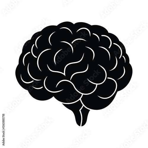 human brain vector silhouette