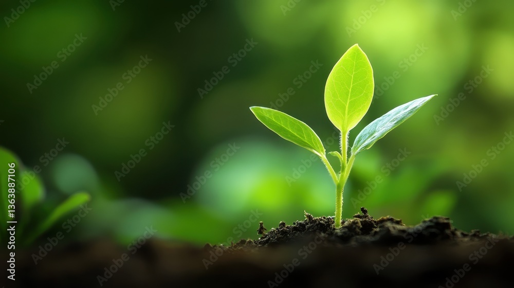Growth journey of a tiny seedling transforming into a vibrant green plant in a nurturing environment Growth journey of a tiny seedling transforming into a vibrant green plant in a nurturing environment