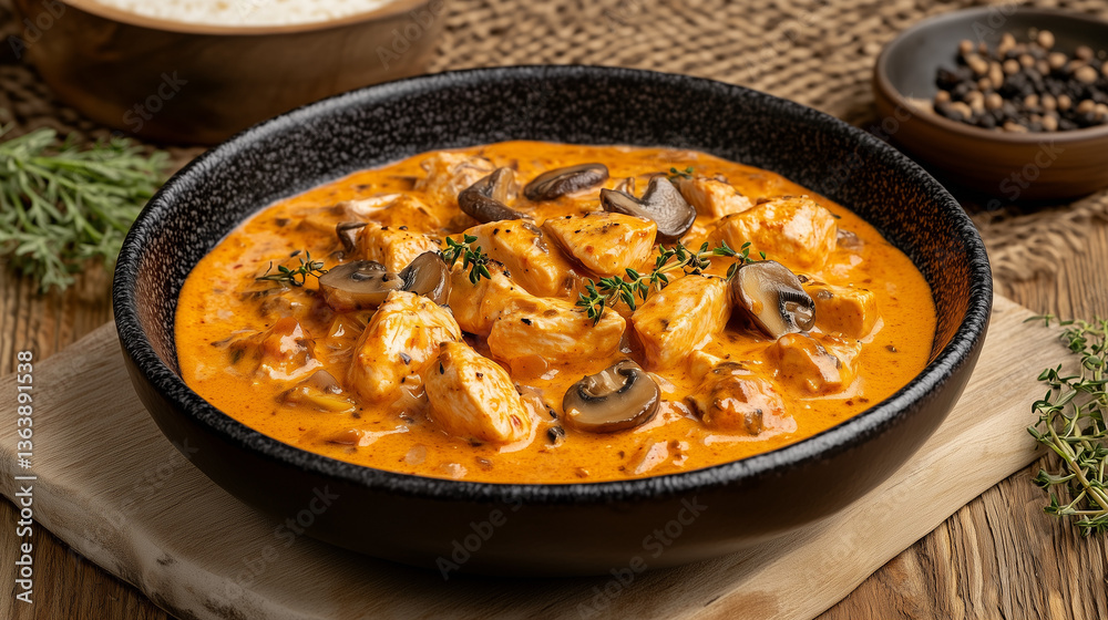 Chicken Fillets in Mushroom Sauce with Creamy Rice Chicken Fillets in Mushroom Sauce with Creamy Rice