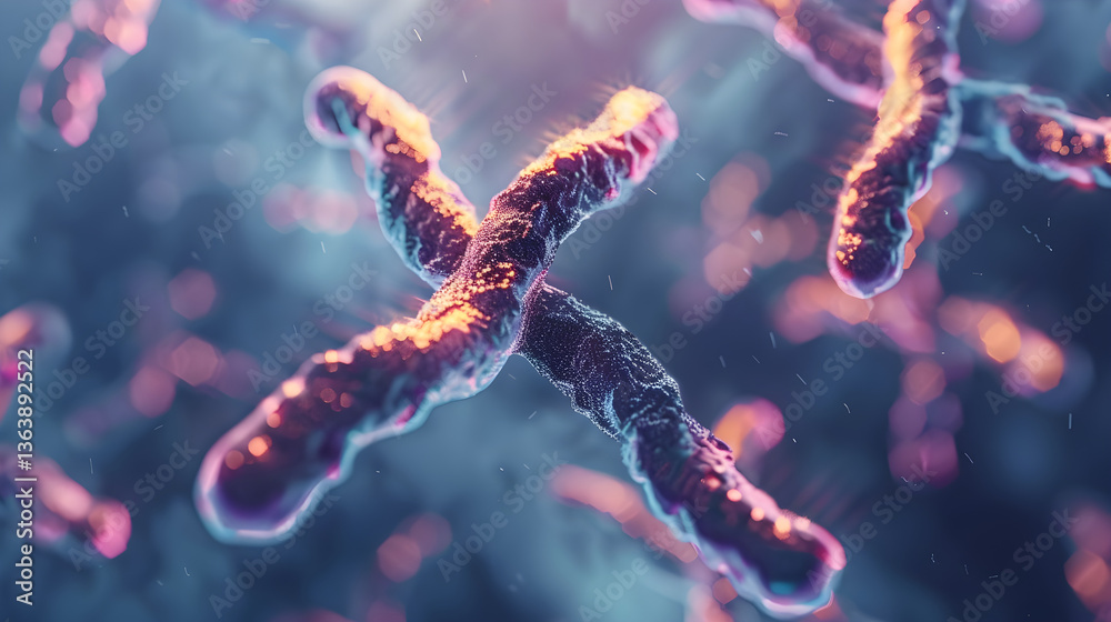 Fototapeta premium An Intricate Microscopic View of YY Chromosomes - Conceptual Representation of Genetic Science