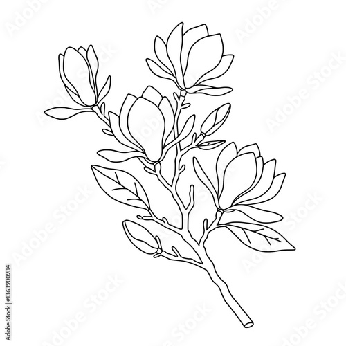 Elegant Petunia Flower Line Art Vector for Coloring Pages