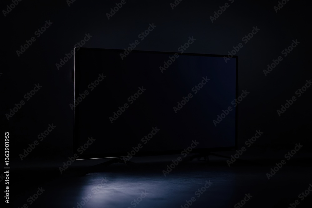 OLED screen in dark room with high contrast and negative space on left OLED screen in dark room with high contrast and negative space on left