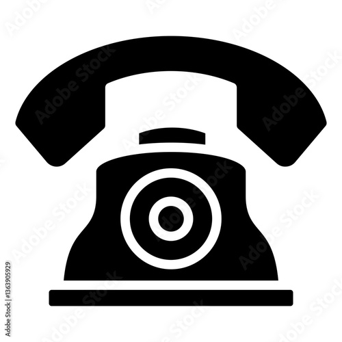 Telephone Icon Customer Support and Service Glyph Design Vector Concept