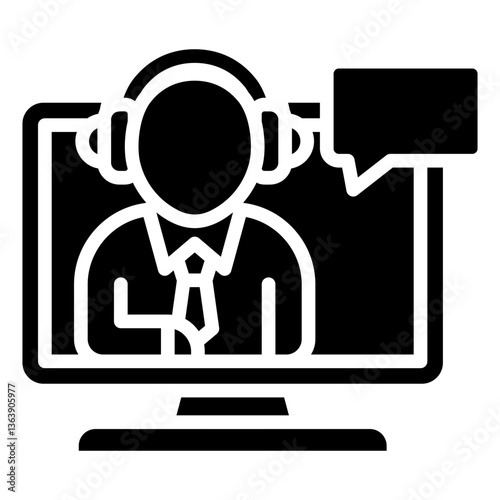 Customer Support and Service Chat Icon Glyph Design Vector Concept