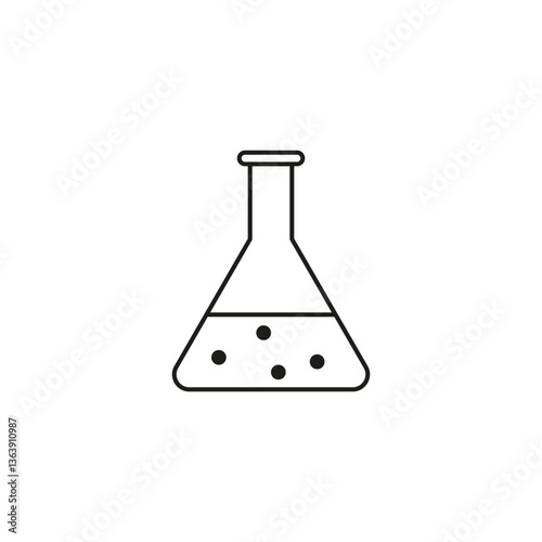 Laboratory flask icon. Chemical experiment symbol. Science equipment shape. Vector illustration.