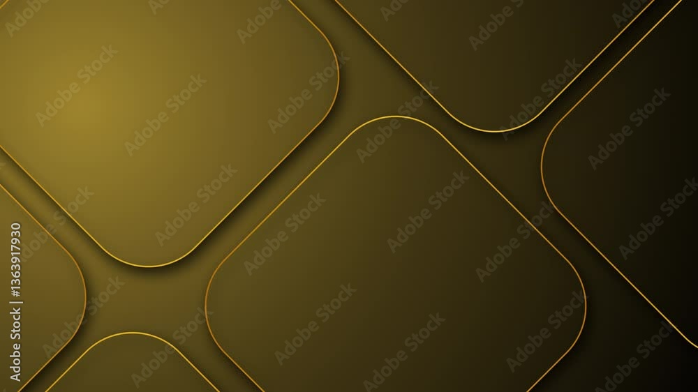 gold luxury square with rounded corner animated background
