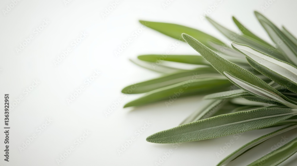 Fresh Green Leaves Displaying Natural Textures on Plain Background Fresh Green Leaves Displaying Natural Textures on Plain Background