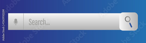 Free Download Search input bar. Magnifier and mic. Blue digital gradient. Vector UI. - GFXLoad