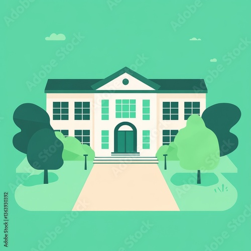 recalling college entrance exams with simple geometric shapes in green

