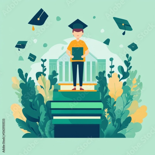green and simple geometric design of college entrance exam recall

