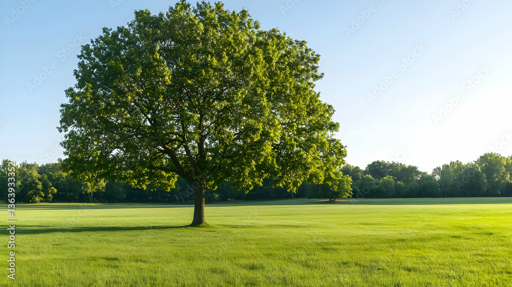 Solitary Tree In A Lush Meadow Solitary Tree In A Lush Meadow