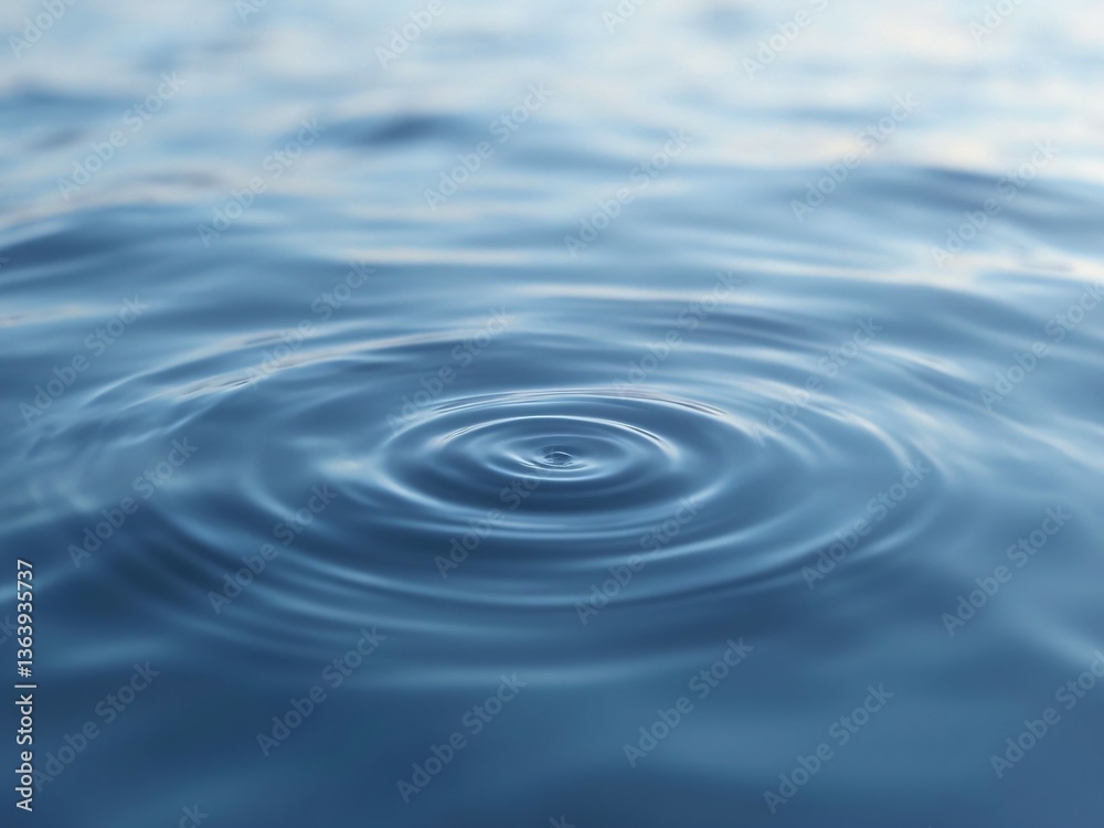 Water ripples spread, center vortex serene, blue gradient, light and shadow soft, tranquil deep. Water ripples spread, center vortex serene, blue gradient, light and shadow soft, tranquil deep.