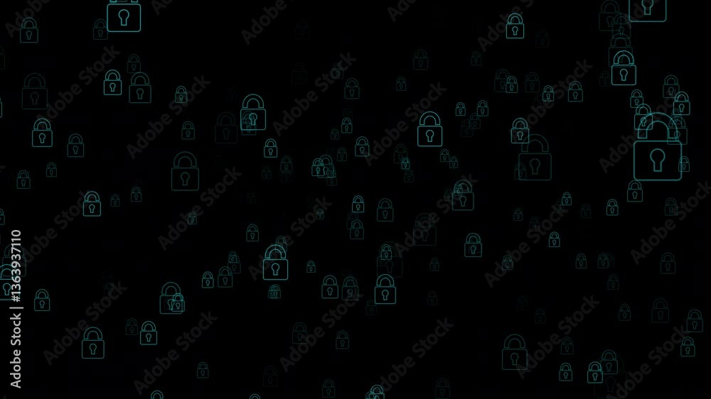 Cyber Security Padlock Icons Particles Animation Background Concept video animated background Cyber Security Padlock Icons Particles Animation Background Concept video animated background