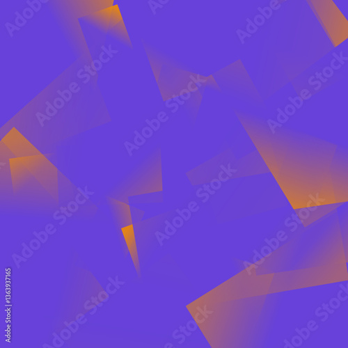 Abstract geometric shapes in purple and orange gradient, modern digital art background