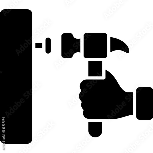 Nailing The Wall Illustration