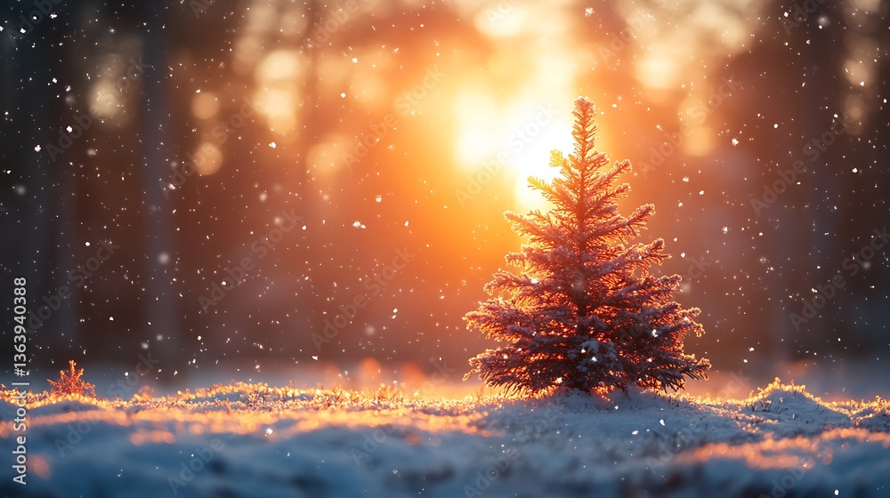 christmas tree in the snow christmas tree in the snow