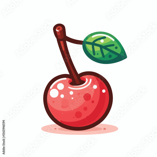 sweet, cherry, berry, fruit, food, red, cherries, leaf, juicy, illustration, fresh, background, vector, cute, summer, organic, green, design, isolated, nature, print, natural, art, vintage, vitamin, d
