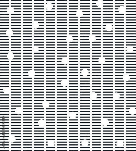 Short straight lines in the form of columns with large holes.