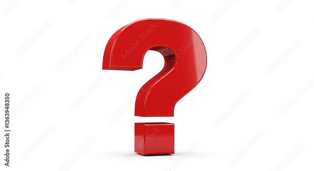 A bold red question mark stands alone, symbolizing curiosity, uncertainty, and the quest for answers against a plain white background. A bold red question mark stands alone, symbolizing curiosity, uncertainty, and the quest for answers against a plain white background.