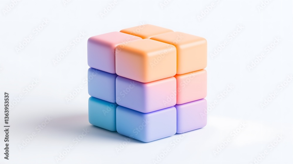 80's toy: Puzzle cube, vibrant colors, solved state, nostalgic charm. 80's toy: Puzzle cube, vibrant colors, solved state, nostalgic charm.