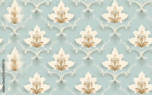 Wallpaper Mural Retro style floral texture art background Torontodigital.ca