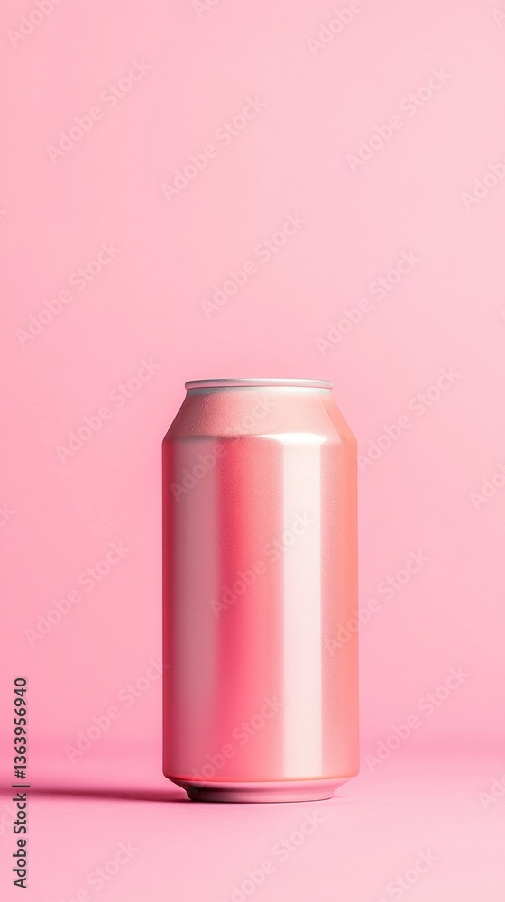 Bright pink can against a pastel pink background highlighting modern minimalism and contemporary design elements Bright pink can against a pastel pink background highlighting modern minimalism and contemporary design elements