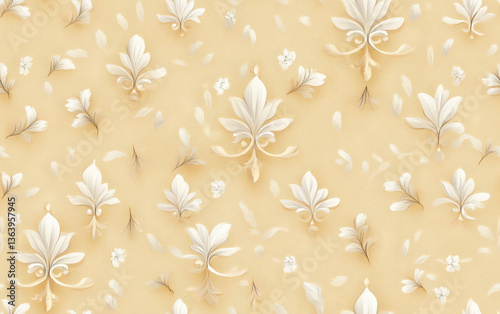 Retro style floral texture art background