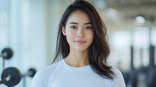 Free Download Fitness enthusiast poses confidently in modern gym environment during daylight hours - GFXLoad