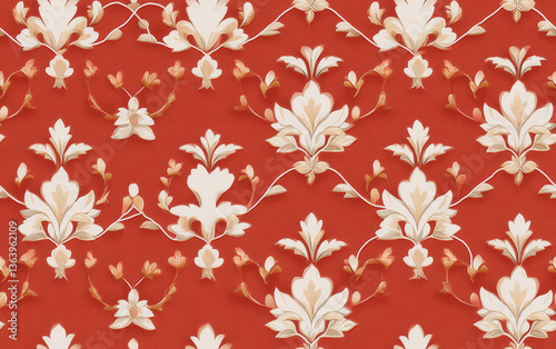 Retro style floral texture art background