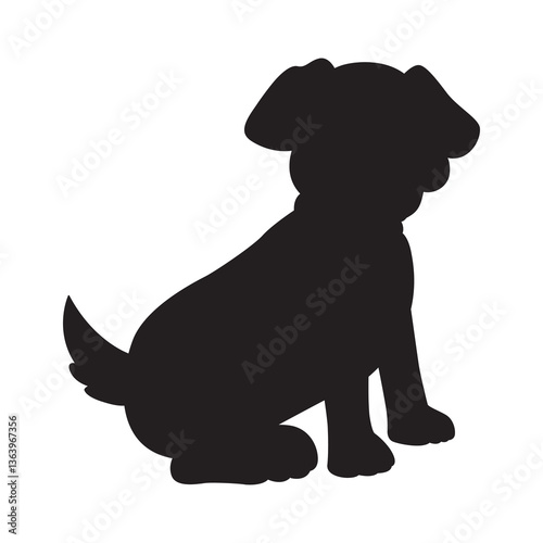 Black Dog Silhouette Vector Illustration
