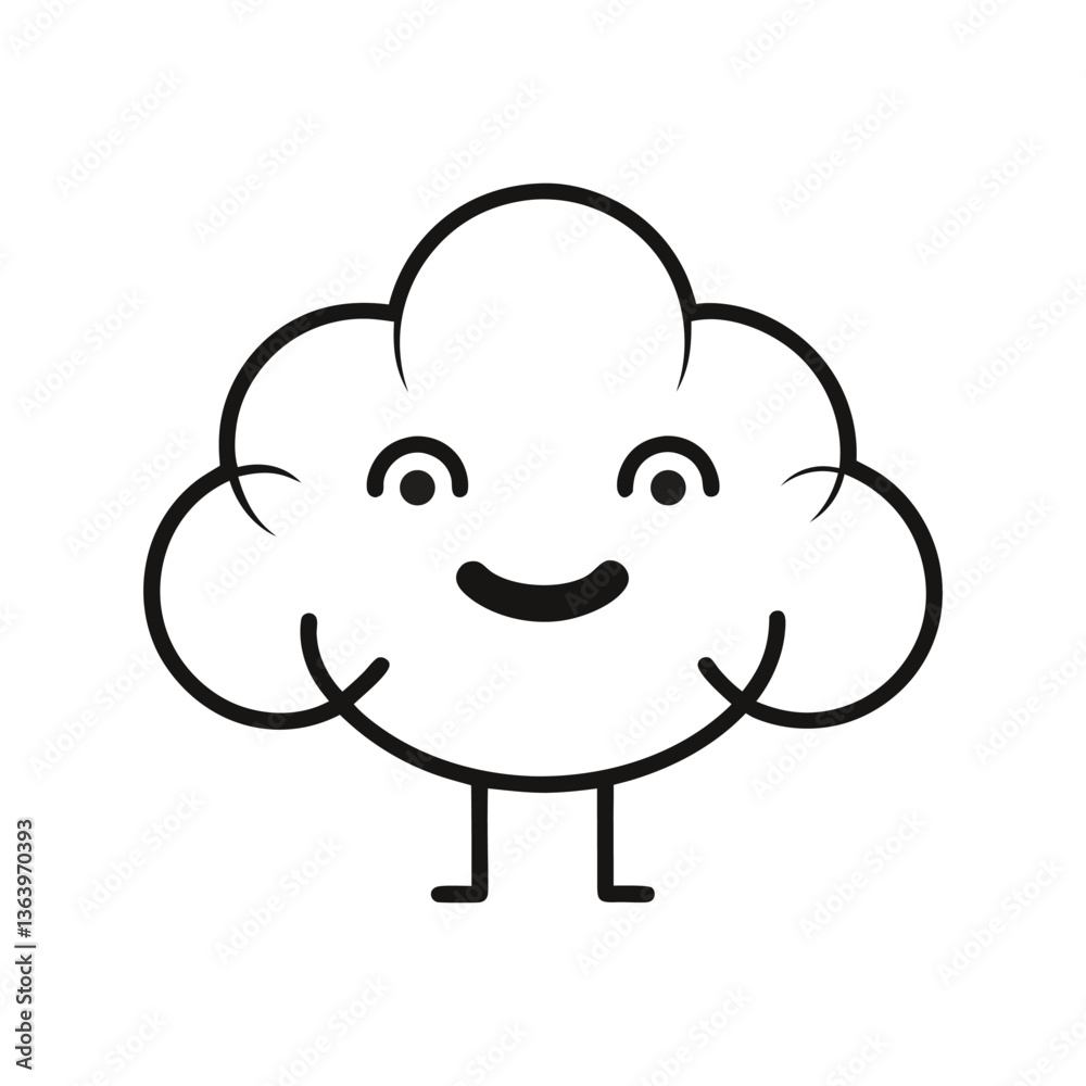 a outline of cloud mascot with a cheerful express.eps a outline of cloud mascot with a cheerful express.eps