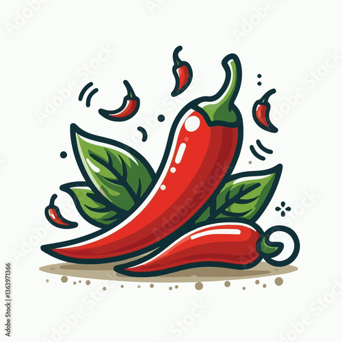 hot, chili, food, spicy, red, spice, vegetable, pepper, chilli, fresh, isolated, mexican, vector, background, ingredient, taste, organic, cooking, cuisine, jalapeno, flavor, plant, cayenne, paprika, h