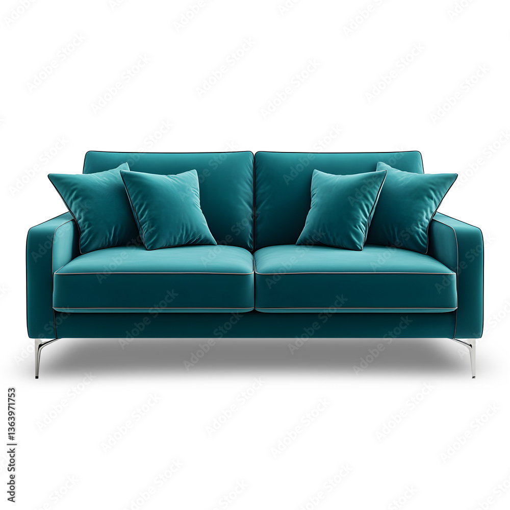 Fototapeta premium Teal modern sofa design