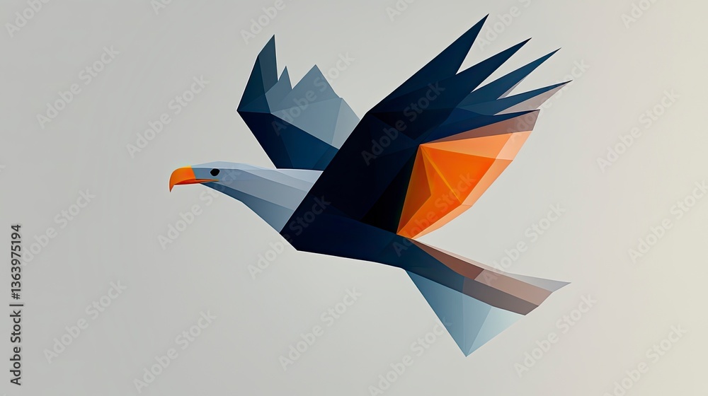 Fototapeta premium Geometric eagle soaring