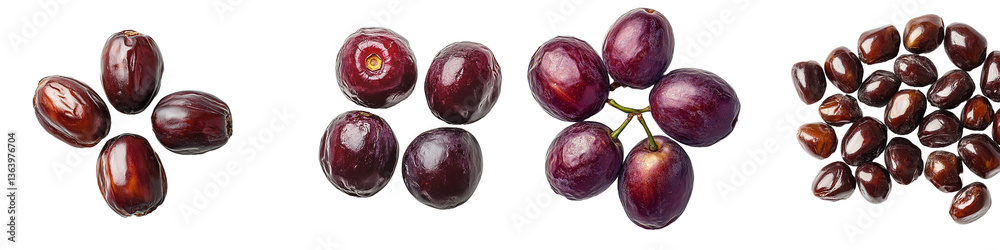 Assortment of Dates Plums and Tamarind Fruits isolated on Transparent Background Assortment of Dates Plums and Tamarind Fruits isolated on Transparent Background